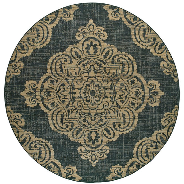 Oriental Weavers Marina Indoor/Outdoor Area Rug - Elegant Geometric Design In Timeless Neutral Palette For Any Space Black,Tan Polypropylene M5929k240rdst
