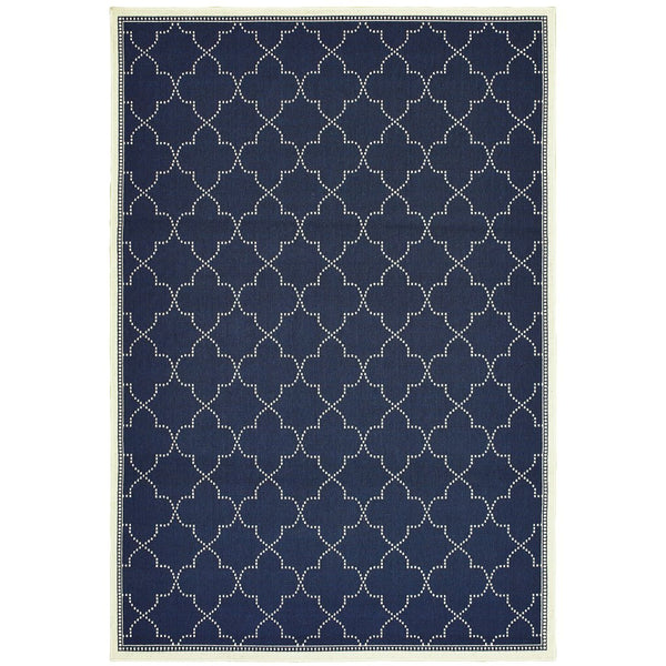 Oriental Weavers Marina Indoor/Outdoor Area Rug - Elegant High-contrast Design, Durable Polypropylene For Timeless Style Navy,Ivory Polypropylene M6025p160230st