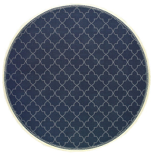 Oriental Weavers Marina Indoor/Outdoor Area Rug - Elegant High-contrast Design, Durable Polypropylene For Timeless Style Navy,Ivory Polypropylene M6025p240rdst