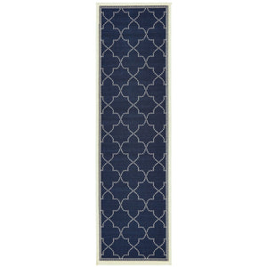 Oriental Weavers Marina Indoor/Outdoor Area Rug - Elegant High-contrast Design, Durable Polypropylene For Timeless Style Navy,Ivory Polypropylene M6025p067230st