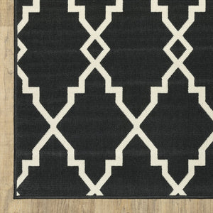 Oriental Weavers Marina Elegant Indoor/Outdoor Area Rug - Timeless Design With Classic Neutral Palette For Your Space Black,Ivory Polypropylene M7763k200290st