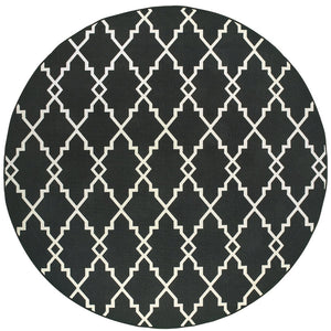 Oriental Weavers Marina Elegant Indoor/Outdoor Area Rug - Timeless Design With Classic Neutral Palette For Your Space Black,Ivory Polypropylene M7763k240rdst