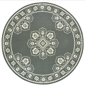 Oriental Weavers Marina Indoor/Outdoor Area Rug - Elegant Neutral Palette With Timeless Patterns For Any Space Grey,Ivory Polypropylene M7764e240rdst