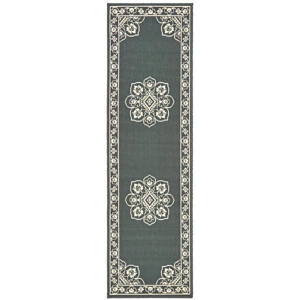 Oriental Weavers Marina Indoor/Outdoor Area Rug - Elegant Neutral Palette With Timeless Patterns For Any Space Grey,Ivory Polypropylene M7764e067230st