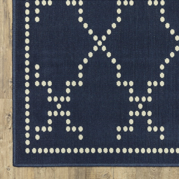 Oriental Weavers Marina Elegant Indoor/Outdoor Area Rug - Timeless Design With Classic Patterns And Neutral Palette Navy,Ivory Polypropylene M7765b240330st