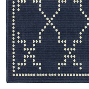 Oriental Weavers Marina Elegant Indoor/Outdoor Area Rug - Timeless Design With Classic Patterns And Neutral Palette Navy,Ivory Polypropylene M7765b240330st