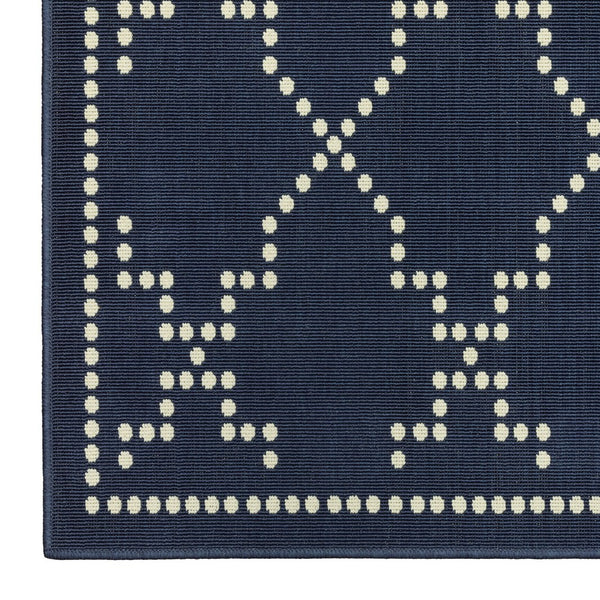 Oriental Weavers Marina Elegant Indoor/Outdoor Area Rug - Timeless Design With Classic Patterns And Neutral Palette Navy,Ivory Polypropylene M7765b240330st