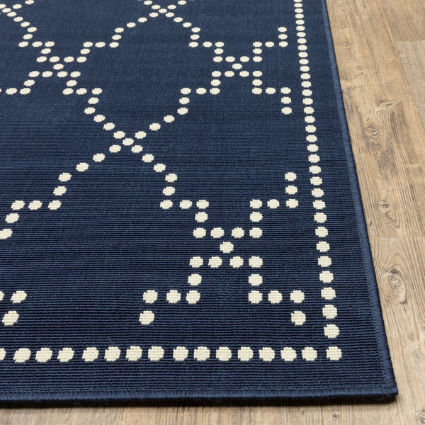 Oriental Weavers Marina Elegant Indoor/Outdoor Area Rug - Timeless Design With Classic Patterns And Neutral Palette Navy,Ivory Polypropylene M7765b240330st