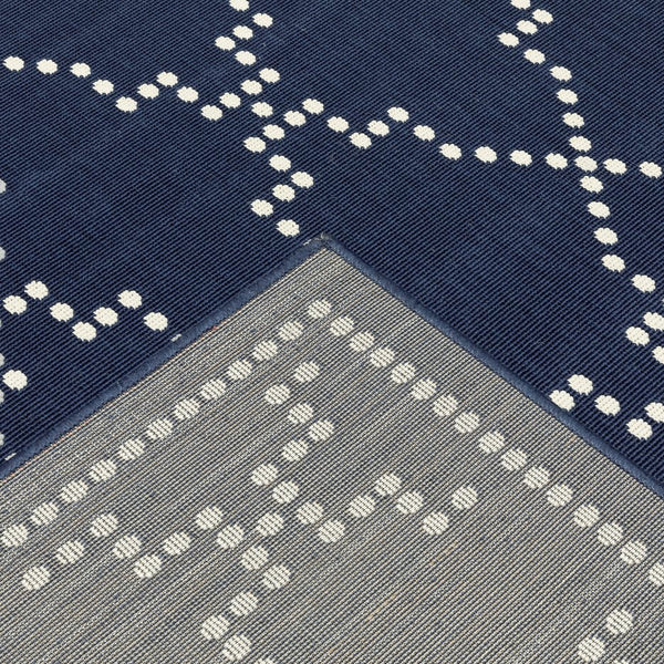 Oriental Weavers Marina Elegant Indoor/Outdoor Area Rug - Timeless Design With Classic Patterns And Neutral Palette Navy,Ivory Polypropylene M7765b240330st