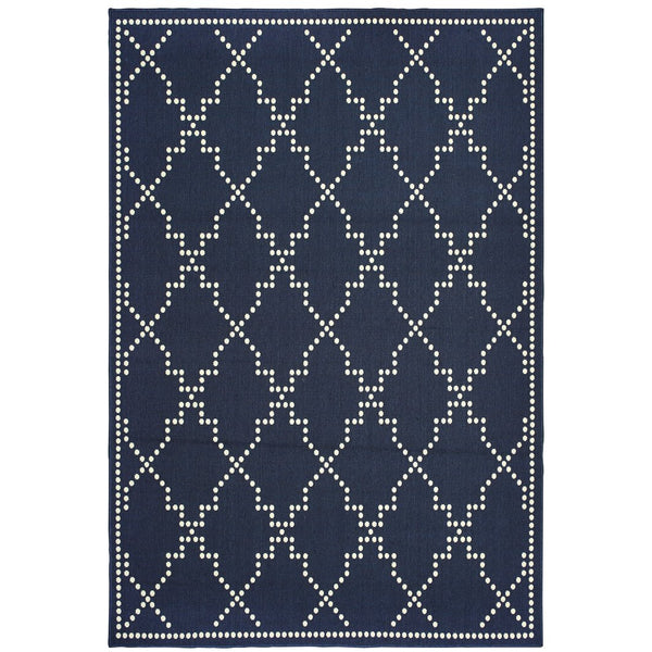 Oriental Weavers Marina Elegant Indoor/Outdoor Area Rug - Timeless Design With Classic Patterns And Neutral Palette Navy,Ivory Polypropylene M7765b240330st