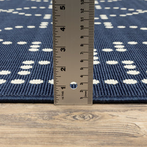 Oriental Weavers Marina Elegant Indoor/Outdoor Area Rug - Timeless Design With Classic Patterns And Neutral Palette Navy,Ivory Polypropylene M7765b240330st