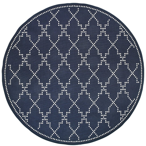 Oriental Weavers Marina Elegant Indoor/Outdoor Area Rug - Timeless Design With Classic Patterns And Neutral Palette Navy,Ivory Polypropylene M7765b240rdst