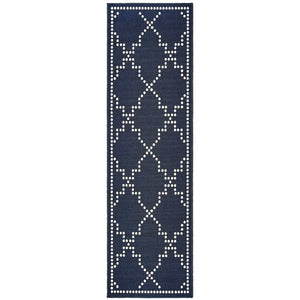 Oriental Weavers Marina Elegant Indoor/Outdoor Area Rug - Timeless Design With Classic Patterns And Neutral Palette Navy,Ivory Polypropylene M7765b067230st