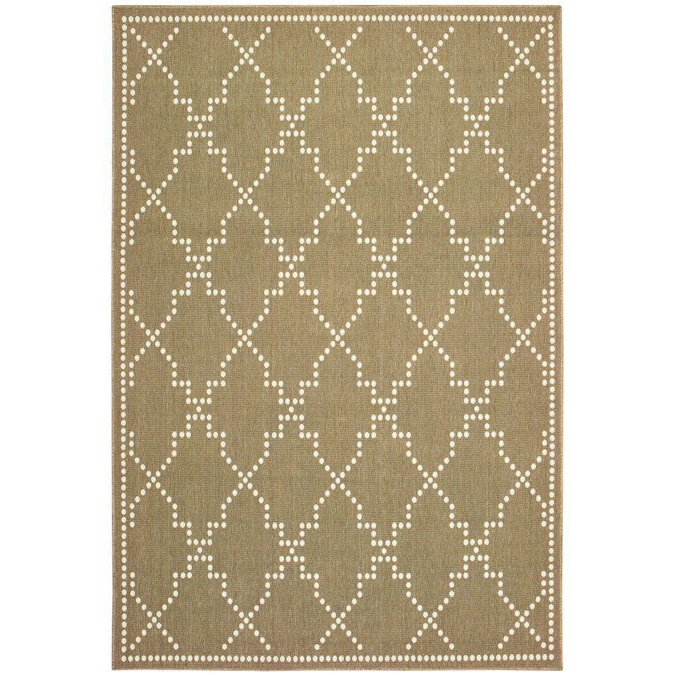 Oriental Weavers Marina Elegant Indoor/Outdoor Area Rug - Sophisticated Patterns In Classic Neutral Palette Tan,Ivory Polypropylene M7765y160230st