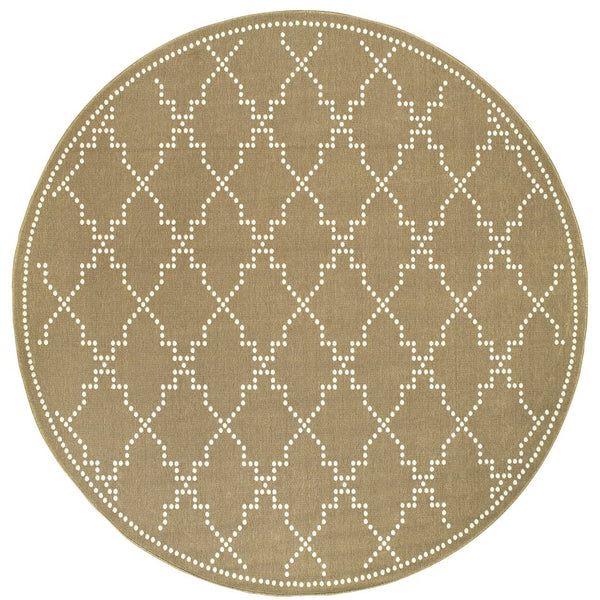Oriental Weavers Marina Elegant Indoor/Outdoor Area Rug - Sophisticated Patterns In Classic Neutral Palette Tan,Ivory Polypropylene M7765y240rdst