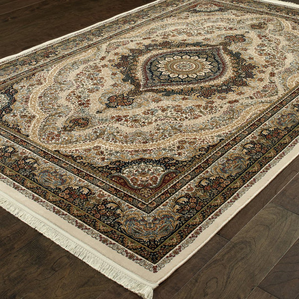 Oriental Weavers Masterpiece Intricate Persian Pattern Area Rug In Classic Colors – Luxurious, Timeless Design Enhancer Ivory,Multi Polypropylene M111w2117165st
