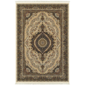 Oriental Weavers Masterpiece Intricate Persian Pattern Area Rug In Classic Colors – Luxurious, Timeless Design Enhancer Ivory,Multi Polypropylene M111w2117165st