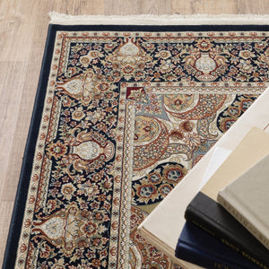 Oriental Weavers Masterpiece Intricate Persian Pattern Area Rug - Timeless Design In Luxurious Colors For Your Home Navy,Multi Polypropylene M1802b117165st