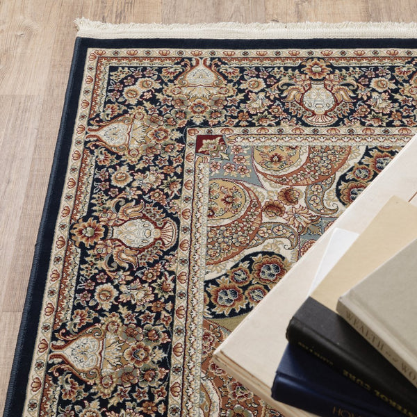 Oriental Weavers Masterpiece Intricate Persian Pattern Area Rug - Timeless Design In Luxurious Colors For Your Home Navy,Multi Polypropylene M1802b117165st