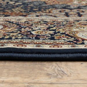 Oriental Weavers Masterpiece Intricate Persian Pattern Area Rug - Timeless Design In Luxurious Colors For Your Home Navy,Multi Polypropylene M1802b117165st