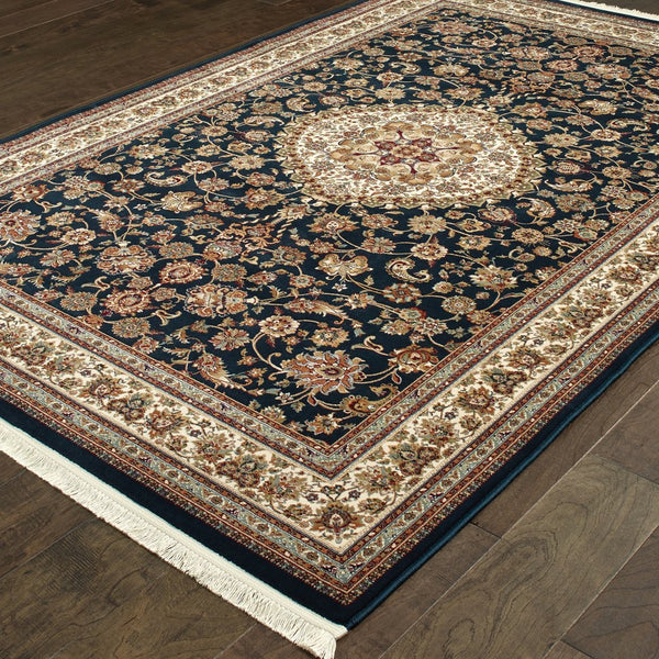 Oriental Weavers Masterpiece Indoor Area Rug - Timeless Persian Patterns With Luxurious Polypropylene Pile For Elegance Dark Blue,Ivory Polypropylene M033b2117165st
