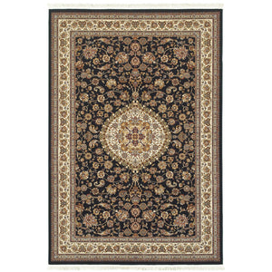 Oriental Weavers Masterpiece Indoor Area Rug - Timeless Persian Patterns With Luxurious Polypropylene Pile For Elegance Dark Blue,Ivory Polypropylene M033b2117165st