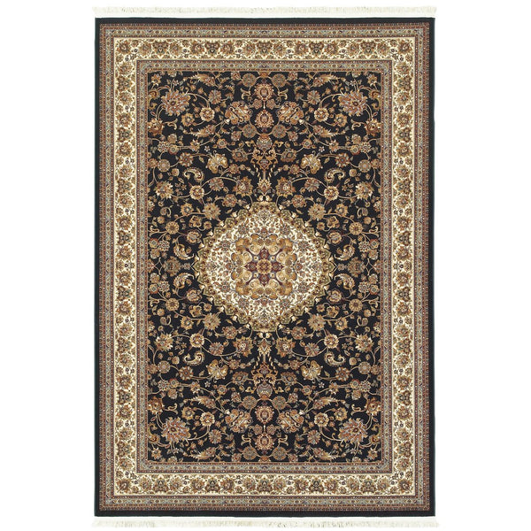 Oriental Weavers Masterpiece Indoor Area Rug - Timeless Persian Patterns With Luxurious Polypropylene Pile For Elegance Dark Blue,Ivory Polypropylene M033b2117165st