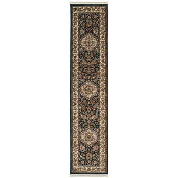 Oriental Weavers Masterpiece Indoor Area Rug - Timeless Persian Patterns With Luxurious Polypropylene Pile For Elegance Dark Blue,Ivory Polypropylene M033b2068305st
