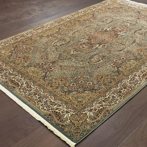 Oriental Weavers Masterpiece Indoor Area Rug - Timeless Persian Design With Luxurious Pile For Elegant Spaces Blue,Gold Polypropylene M502l2117165st