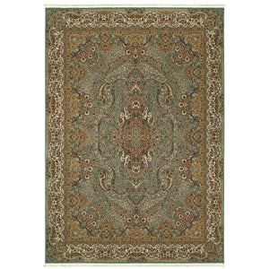 Oriental Weavers Masterpiece Indoor Area Rug - Timeless Persian Design With Luxurious Pile For Elegant Spaces Blue,Gold Polypropylene M502l2117165st