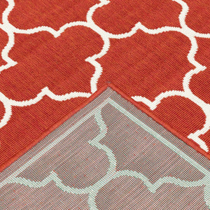 Oriental Weavers Meridian Vibrant Indoor/Outdoor Area Rug With Geometric Patterns - Elevate Your Space Today! Red,Ivory Polypropylene M1295r240330st