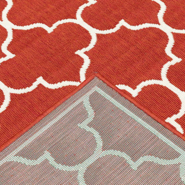 Oriental Weavers Meridian Vibrant Indoor/Outdoor Area Rug With Geometric Patterns - Elevate Your Space Today! Red,Ivory Polypropylene M1295r240330st