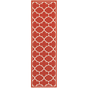 Oriental Weavers Meridian Vibrant Indoor/Outdoor Area Rug With Geometric Patterns - Elevate Your Space Today! Red,Ivory Polypropylene M1295r068230st
