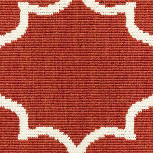 Oriental Weavers Meridian Vibrant Indoor/Outdoor Area Rug With Geometric Patterns - Elevate Your Space Today! Red,Ivory Polypropylene M1295r240330st