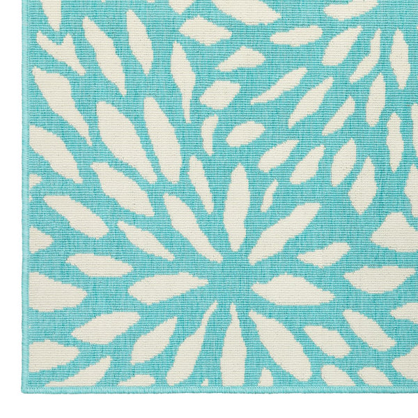 Oriental Weavers Meridian Indoor/Outdoor Area Rug – Vibrant Geometric Pattern For Stunning Home Décor Enhancements Blue,Ivory Polypropylene M1506l110170st