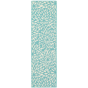 Oriental Weavers Meridian Indoor/Outdoor Area Rug – Vibrant Geometric Pattern For Stunning Home Décor Enhancements Blue,Ivory Polypropylene M1506l068230st