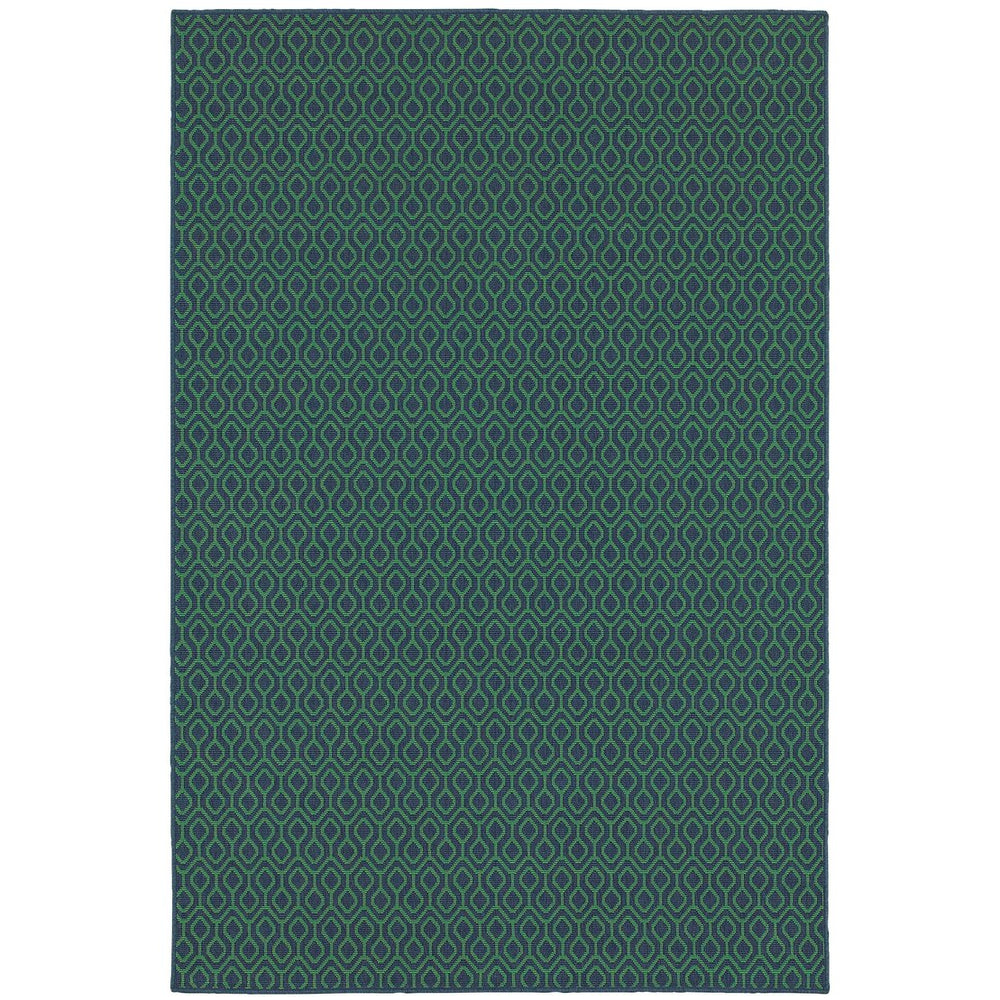 Oriental Weavers Meridian Indoor/Outdoor Area Rug - Vibrant Geometric Patterns For A Stunning Home Transformation Navy,Green Polypropylene M1634q110170st