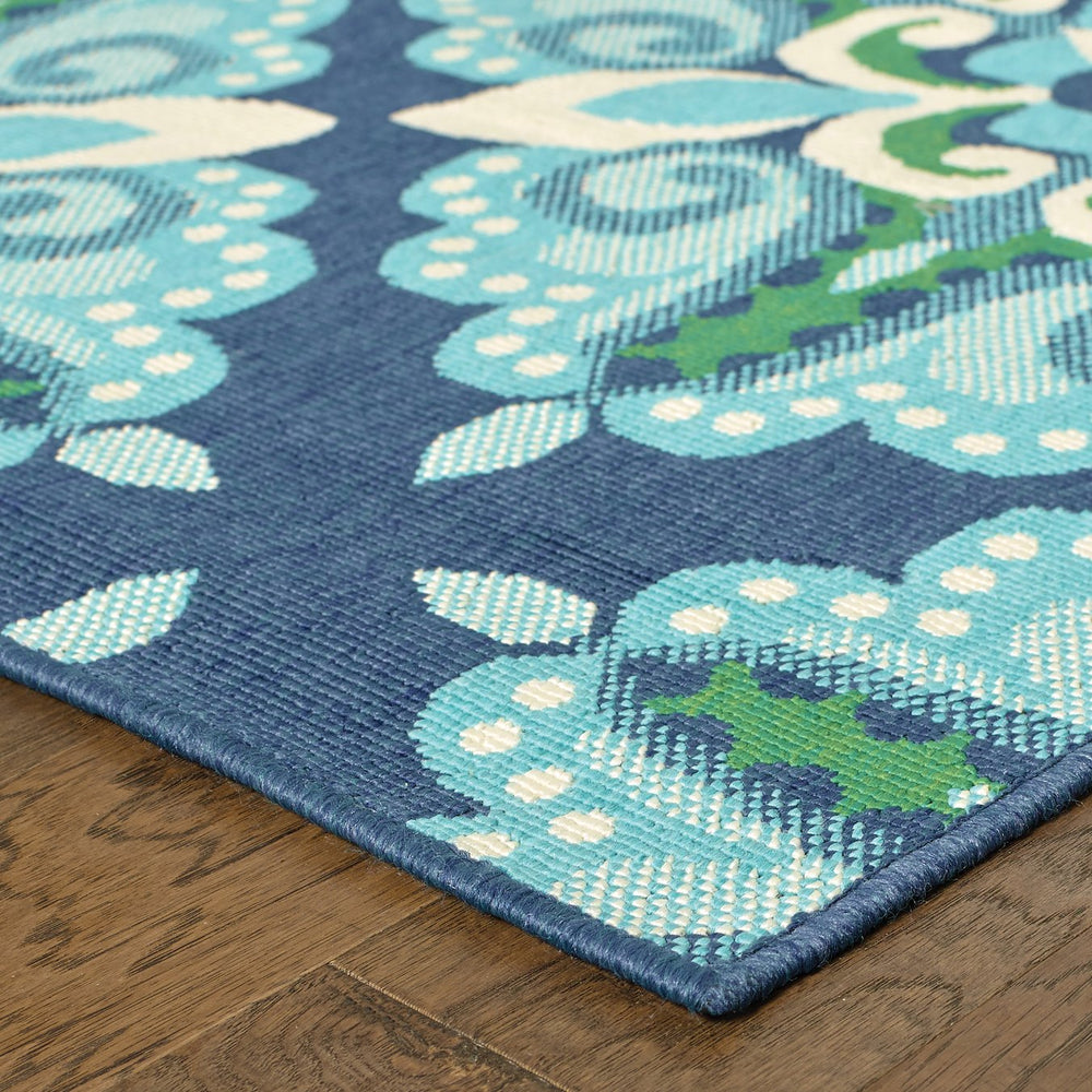 Oriental Weavers Meridian Indoor/Outdoor Area Rug With Vibrant Hues And Geometric Patterns For Stylish Spaces Blue,Green Polypropylene M2206b068230st
