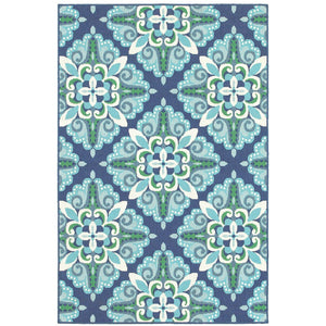 Oriental Weavers Meridian Indoor/Outdoor Area Rug With Vibrant Hues And Geometric Patterns For Stylish Spaces Blue,Green Polypropylene M2206b160230st