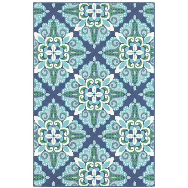 Oriental Weavers Meridian Indoor/Outdoor Area Rug With Vibrant Hues And Geometric Patterns For Stylish Spaces Blue,Green Polypropylene M2206b160230st