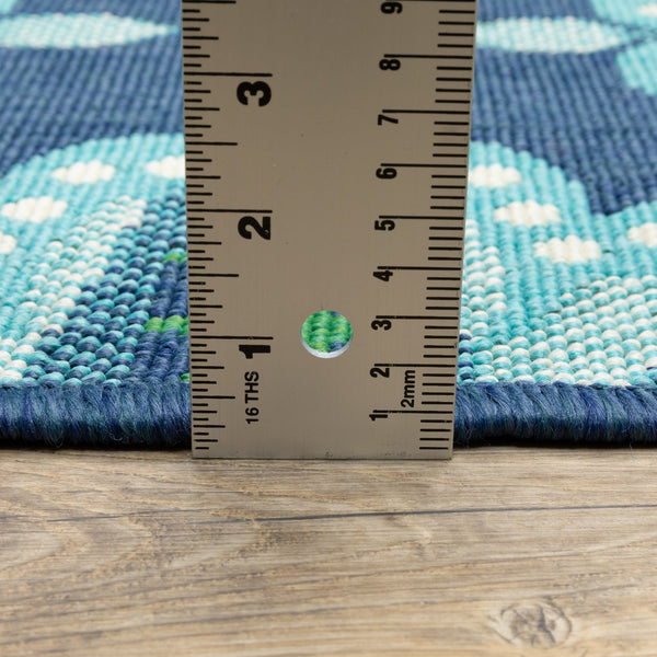 Oriental Weavers Meridian Indoor/Outdoor Area Rug With Vibrant Hues And Geometric Patterns For Stylish Spaces Blue,Green Polypropylene M2206b160230st