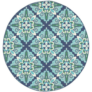 Oriental Weavers Meridian Indoor/Outdoor Area Rug With Vibrant Hues And Geometric Patterns For Stylish Spaces Blue,Green Polypropylene M2206b240rdst