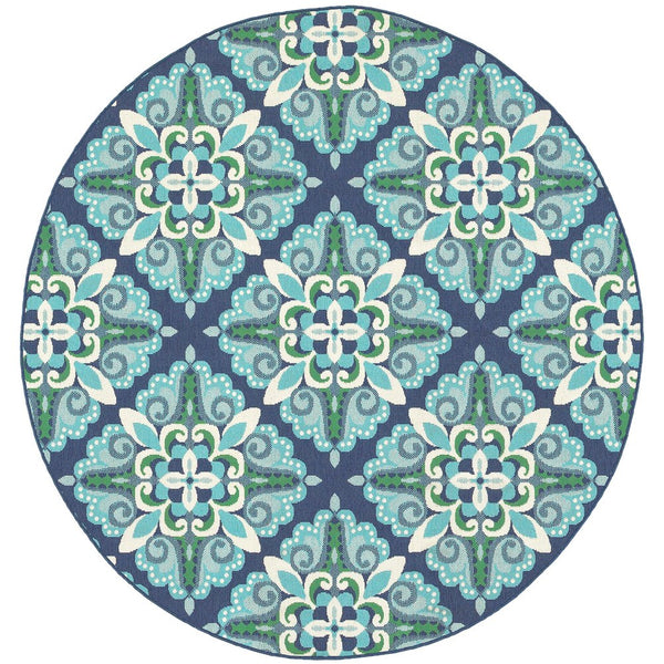 Oriental Weavers Meridian Indoor/Outdoor Area Rug With Vibrant Hues And Geometric Patterns For Stylish Spaces Blue,Green Polypropylene M2206b240rdst