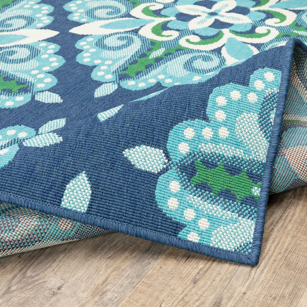 Oriental Weavers Meridian Indoor/Outdoor Area Rug With Vibrant Hues And Geometric Patterns For Stylish Spaces Blue,Green Polypropylene M2206b160230st
