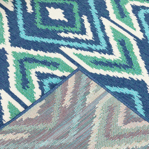 Oriental Weavers Meridian Indoor/Outdoor Area Rug - Vibrant Geometric Patterns For Stylish Home Or Patio Decor Navy,Green Polypropylene M2209b240330st