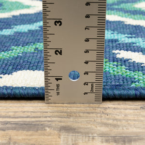 Oriental Weavers Meridian Indoor/Outdoor Area Rug - Vibrant Geometric Patterns For Stylish Home Or Patio Decor Navy,Green Polypropylene M2209b240330st