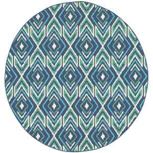Oriental Weavers Meridian Indoor/Outdoor Area Rug - Vibrant Geometric Patterns For Stylish Home Or Patio Decor Navy,Green Polypropylene M2209b240rdst
