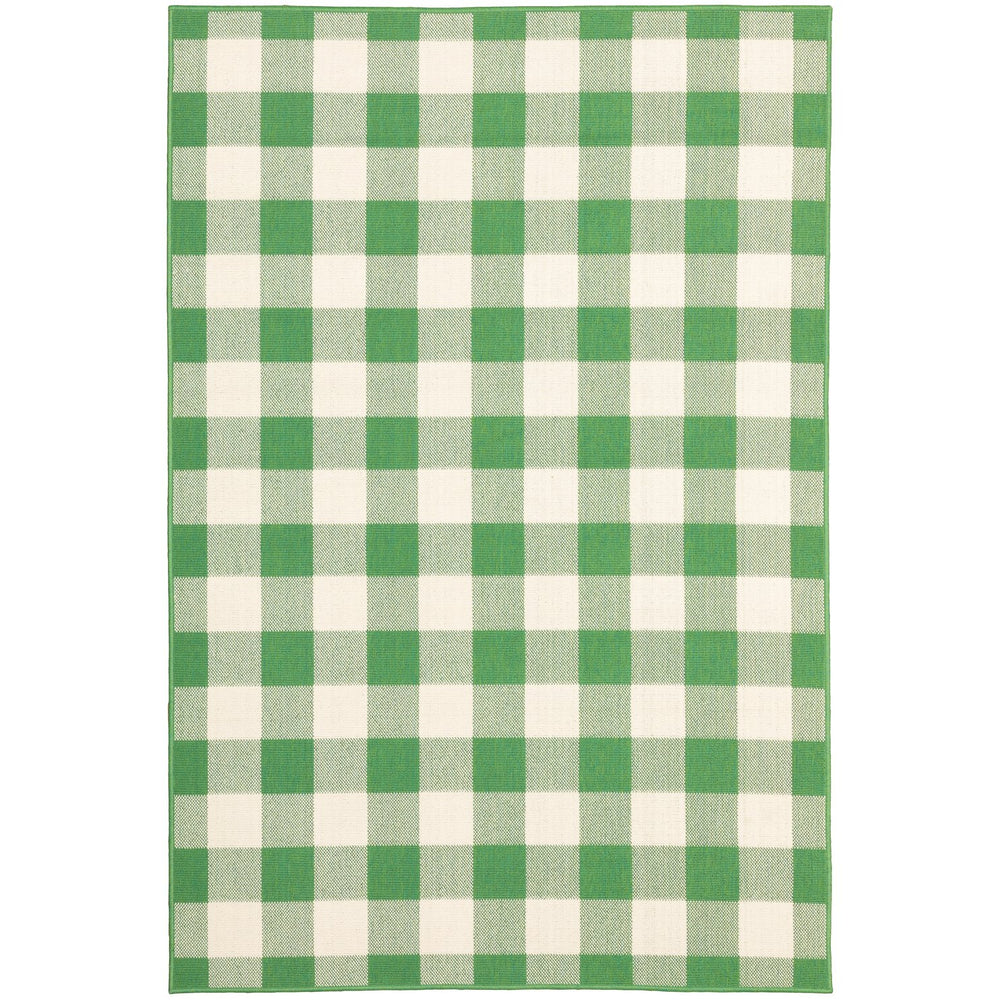 Oriental Weavers Meridian Indoor/Outdoor Area Rug - Vivid Geometric Patterns In Vibrant Hues For Any Space Green,Ivory Polypropylene M2598g110170st