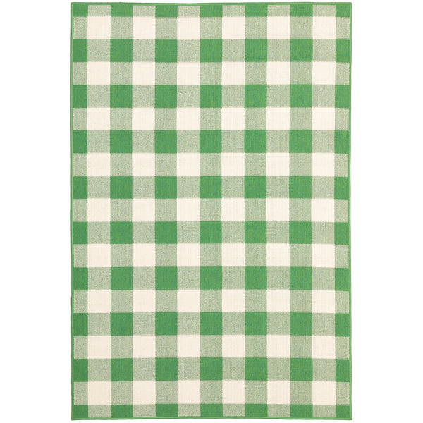 Oriental Weavers Meridian Indoor/Outdoor Area Rug - Vivid Geometric Patterns In Vibrant Hues For Any Space Green,Ivory Polypropylene M2598g110170st