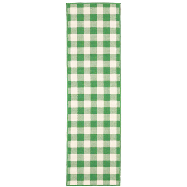 Oriental Weavers Meridian Indoor/Outdoor Area Rug - Vivid Geometric Patterns In Vibrant Hues For Any Space Green,Ivory Polypropylene M2598g068230st